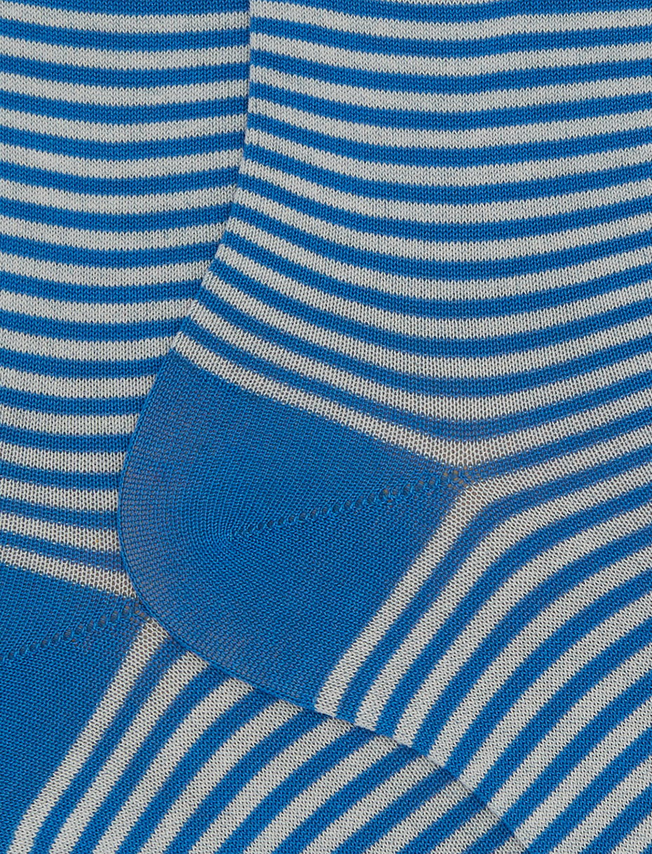 Calze corte donna cotone righe windsor azzurro - Gallo 1927 - Official Online Shop