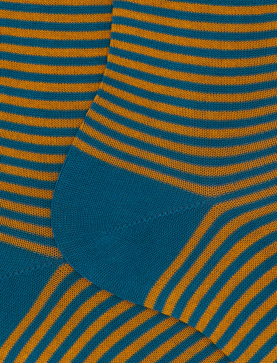 Calze corte donna cotone righe windsor giallo - Gallo 1927 - Official Online Shop