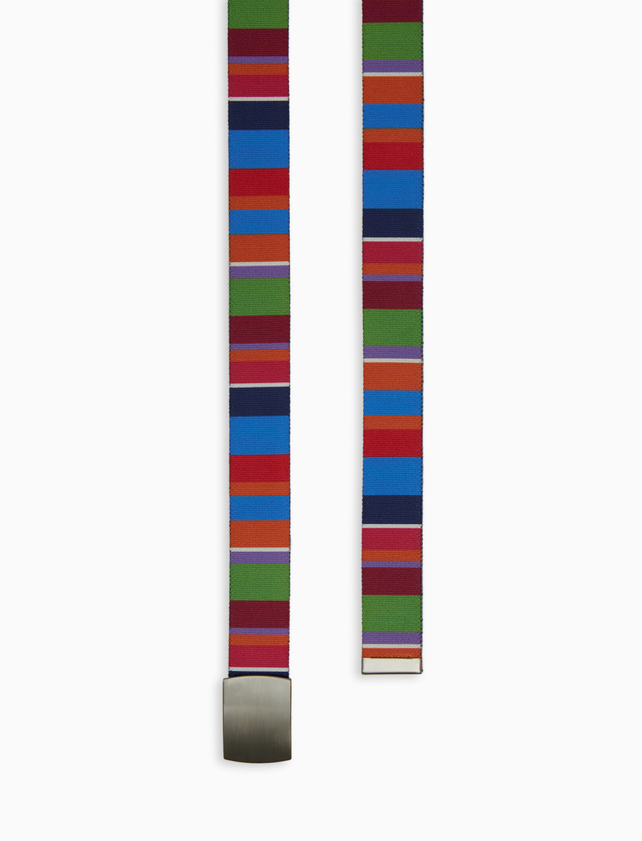 Cintura nastro elastica unisex righe multicolor azzurro - Gallo 1927 - Official Online Shop