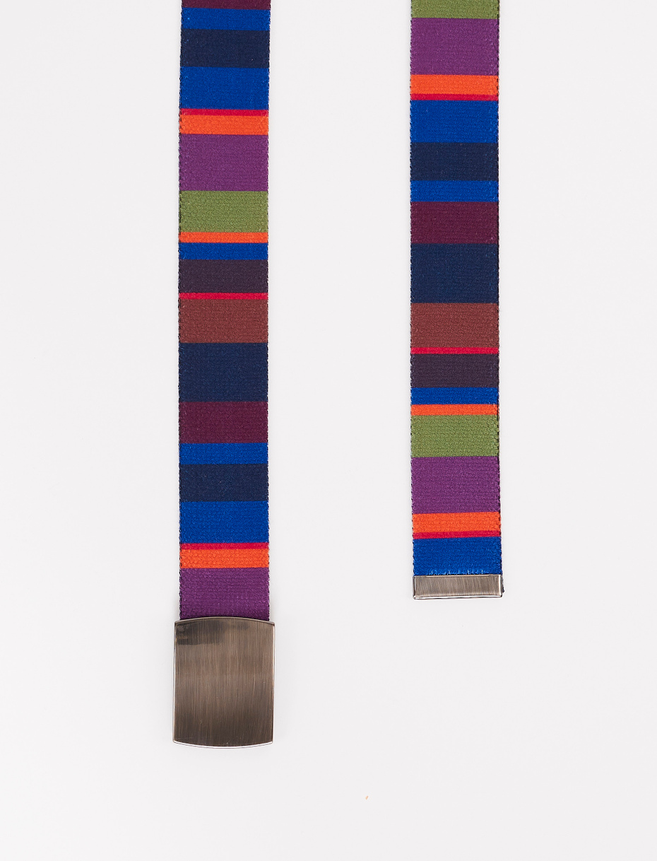Cintura nastro elastica unisex blu royal righe multicolor - Gallo 1927 - Official Online Shop