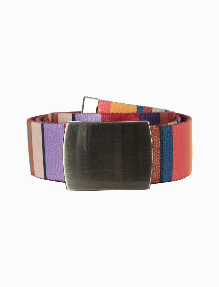 Cintura nastro elastica unisex bordò righe multicolor - Gallo 1927 - Official Online Shop