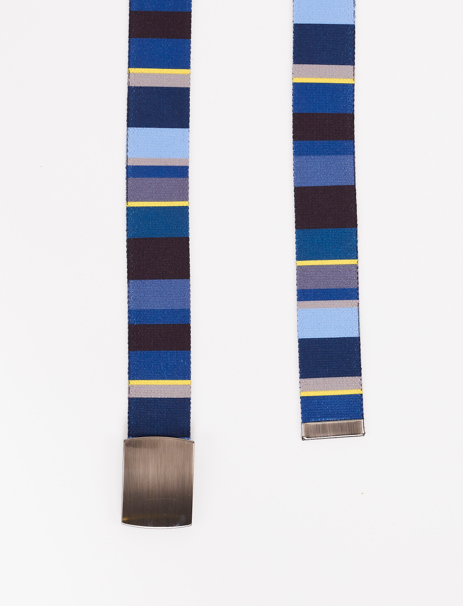 Cintura nastro elastica unisex blu righe multicolor - Gallo 1927 - Official Online Shop