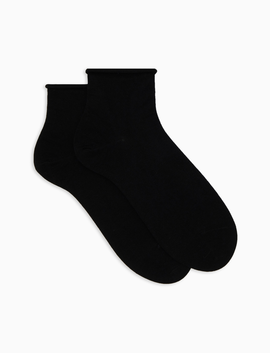 Women's super-short plain coal grey cotton socks - Gallo 1927 - Official Online Shop