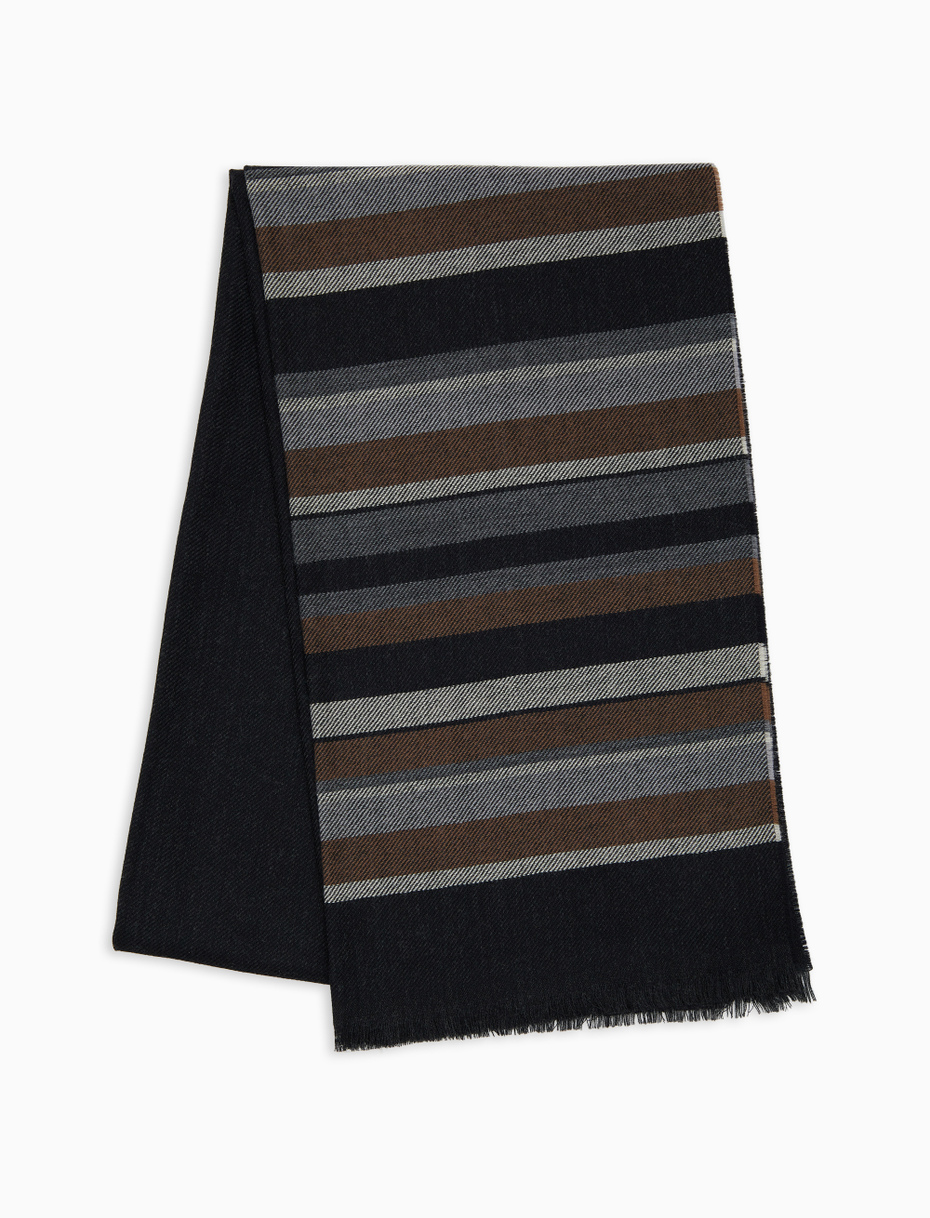 Sciarpa unisex lana nero tinta unita - Gallo 1927 - Official Online Shop