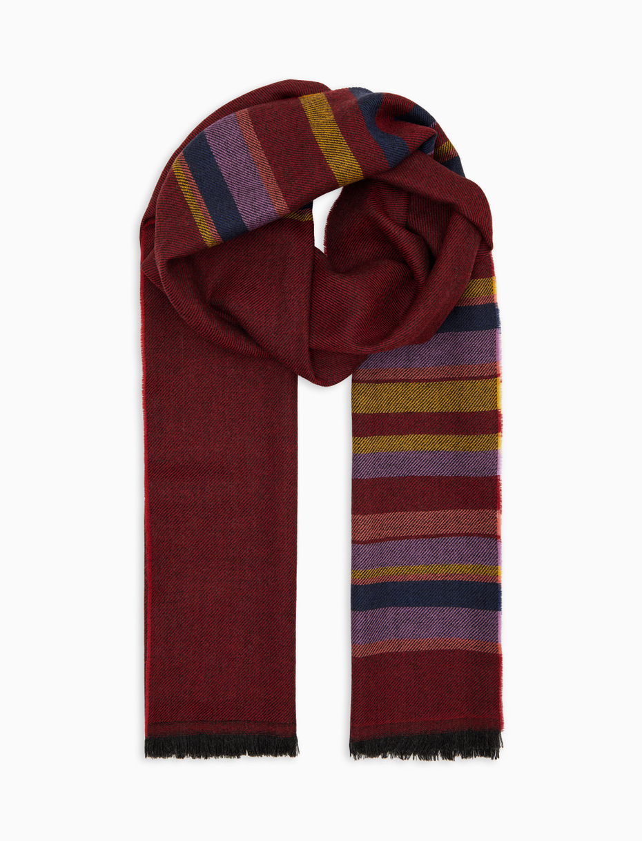 Unisex scarf in plain burgundy wool - Gallo 1927 - Official Online Shop