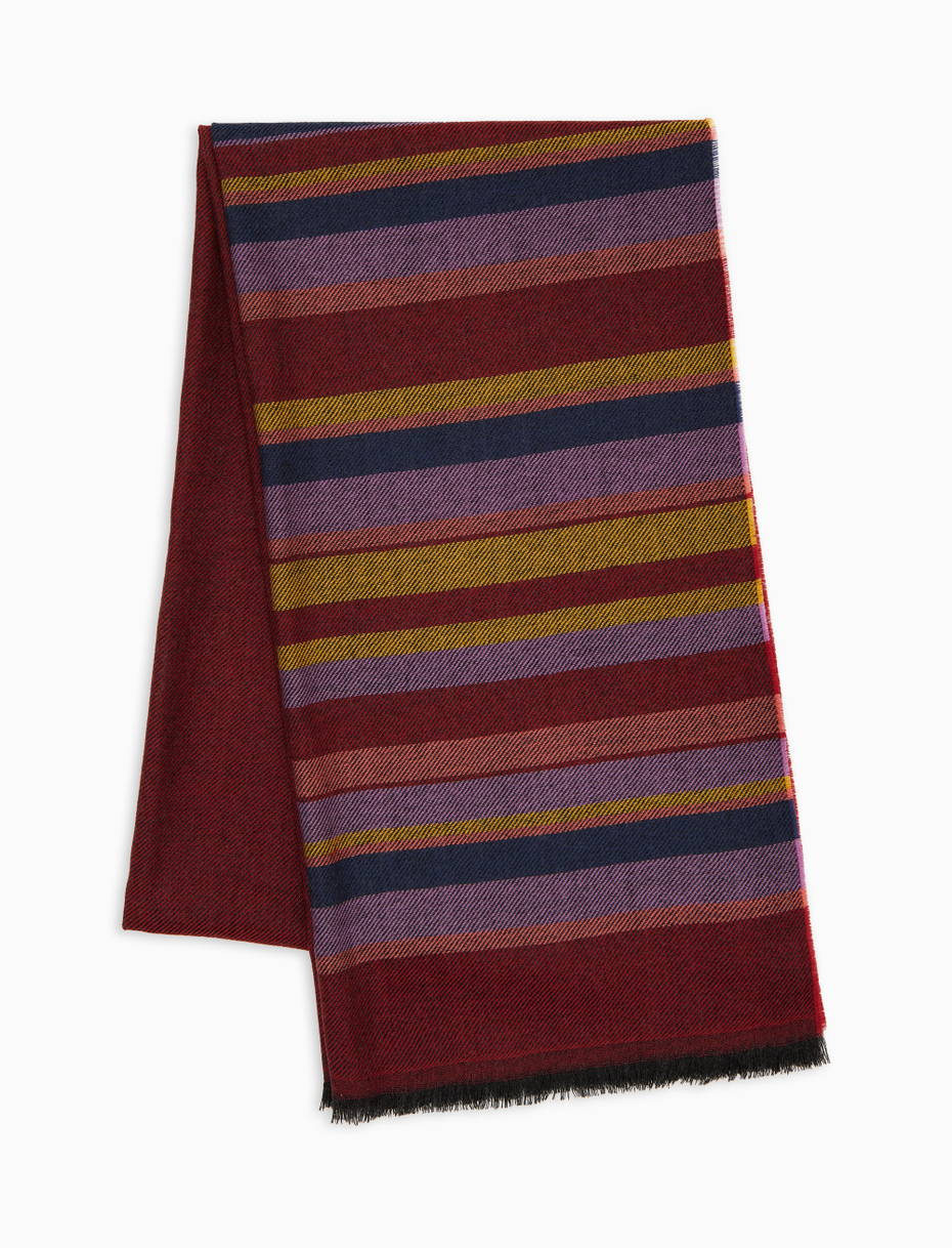 Unisex scarf in plain burgundy wool - Gallo 1927 - Official Online Shop