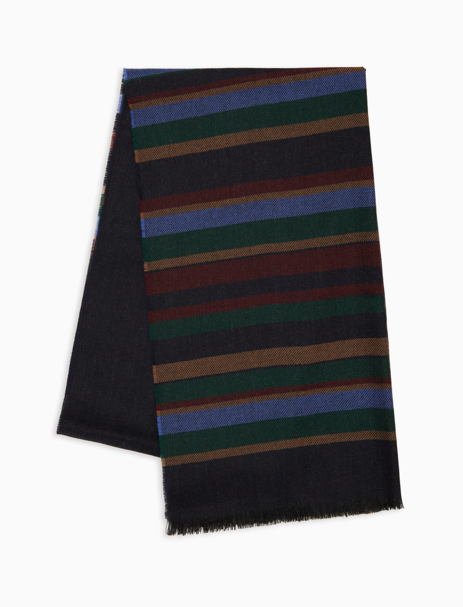 Unisex scarf in plain blue wool - Gallo 1927 - Official Online Shop