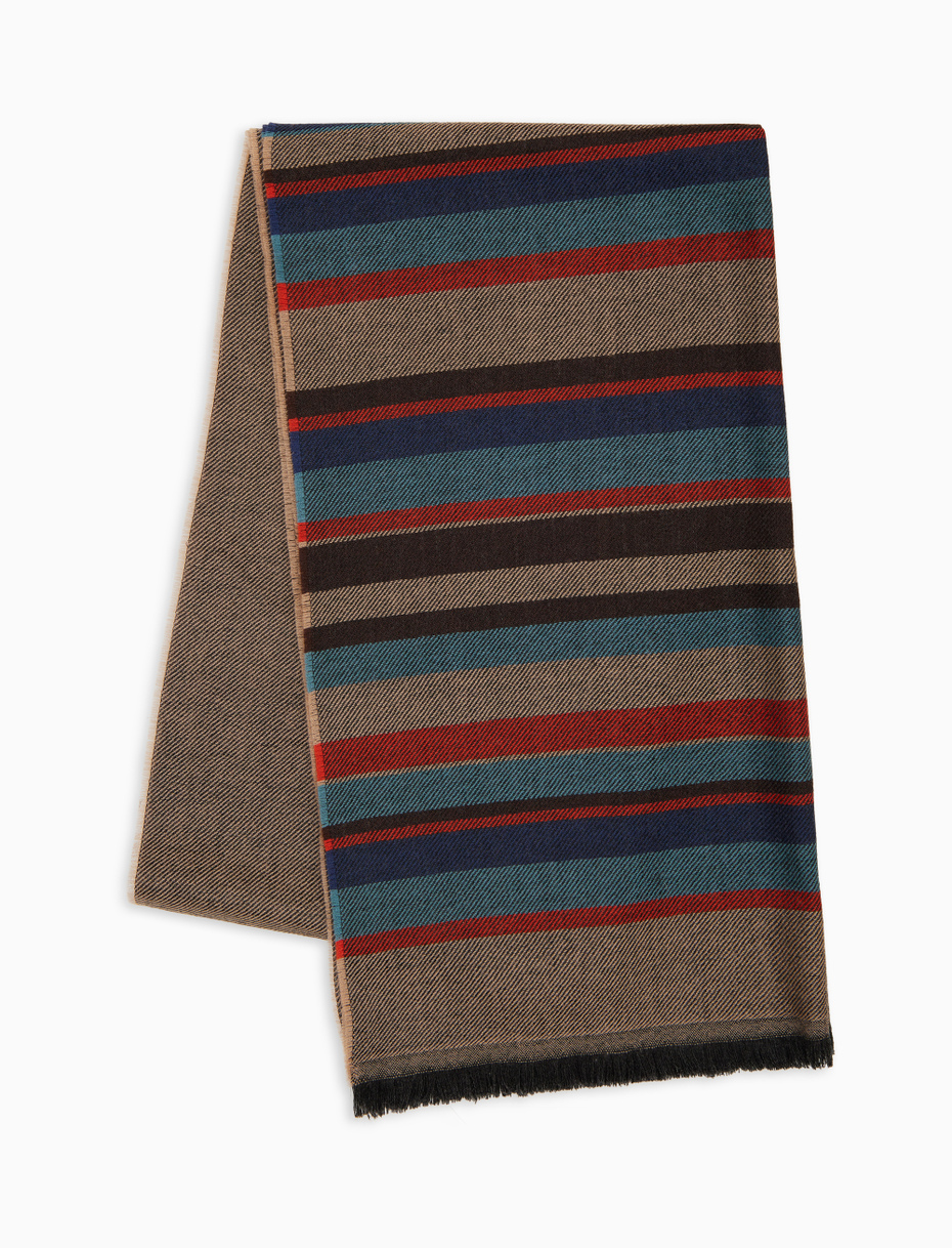 Unisex scarf in plain beige wool - Gallo 1927 - Official Online Shop