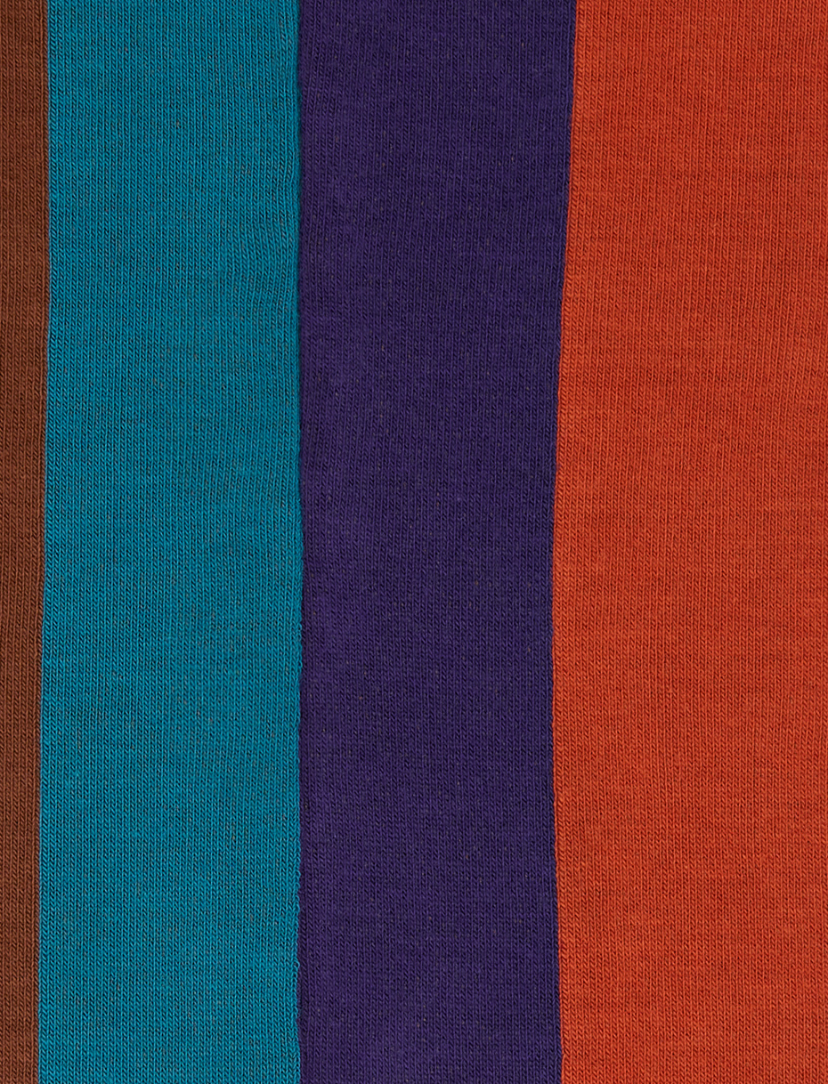 Women's long socks in brown cotton with vertical stripes in four colors - Gallo 1927 - Official Online Shop