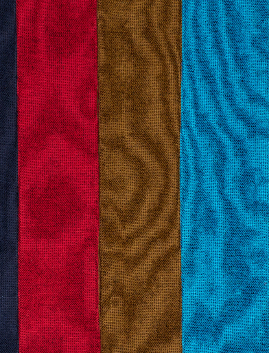 Women's long socks in blue cotton with vertical stripes in four colors - Gallo 1927 - Official Online Shop