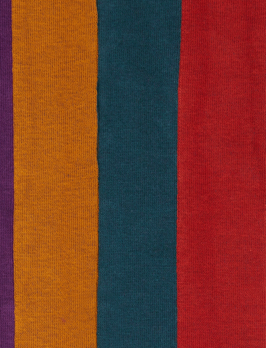 Women's long socks in purple cotton with vertical stripes in four colors - Gallo 1927 - Official Online Shop