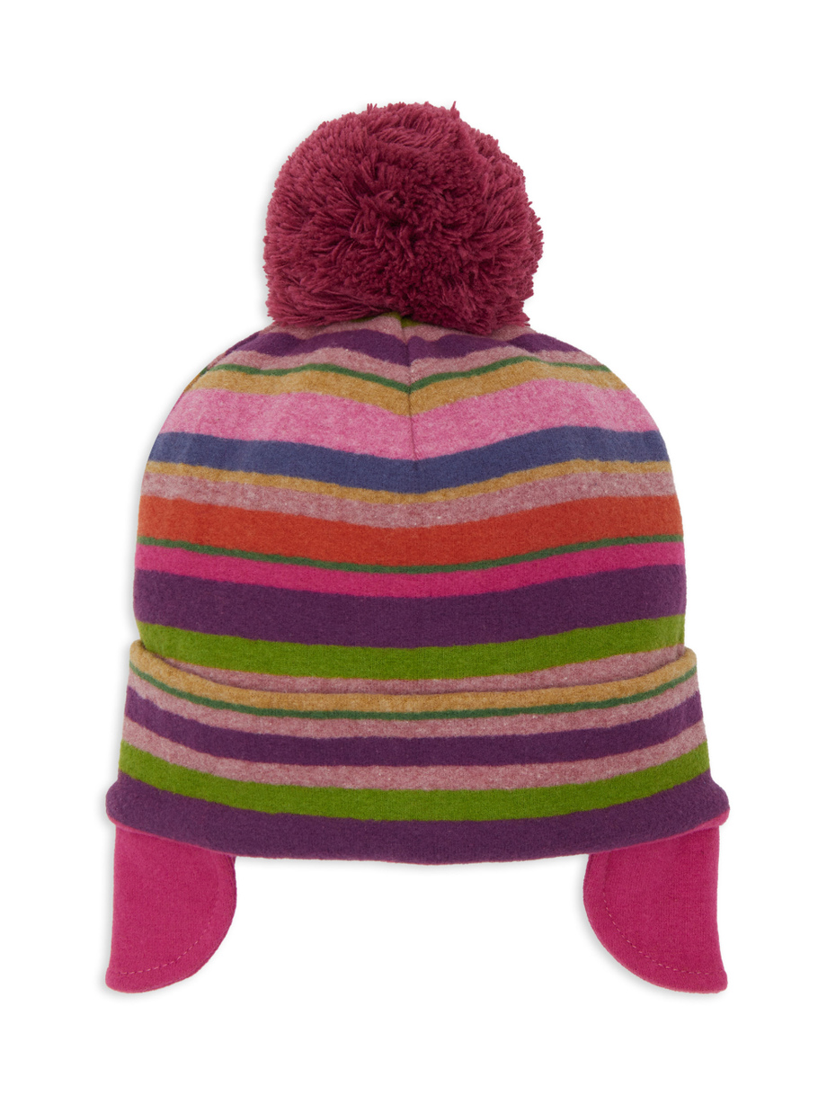 Berretto aviatore bambino pile viola righe multicolor - Gallo 1927 - Official Online Shop