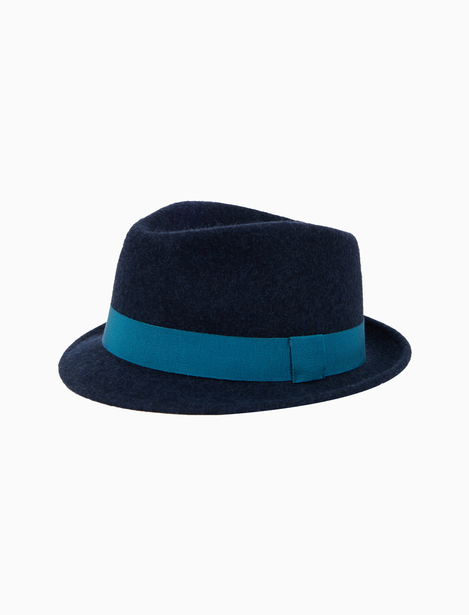 Men's plain blue felt hat - Gallo 1927 - Official Online Shop