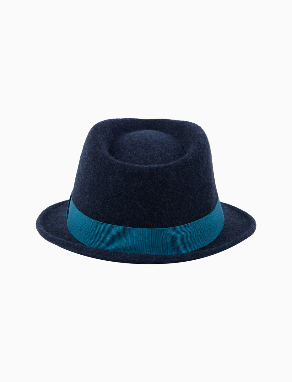Men's plain blue felt hat - Gallo 1927 - Official Online Shop