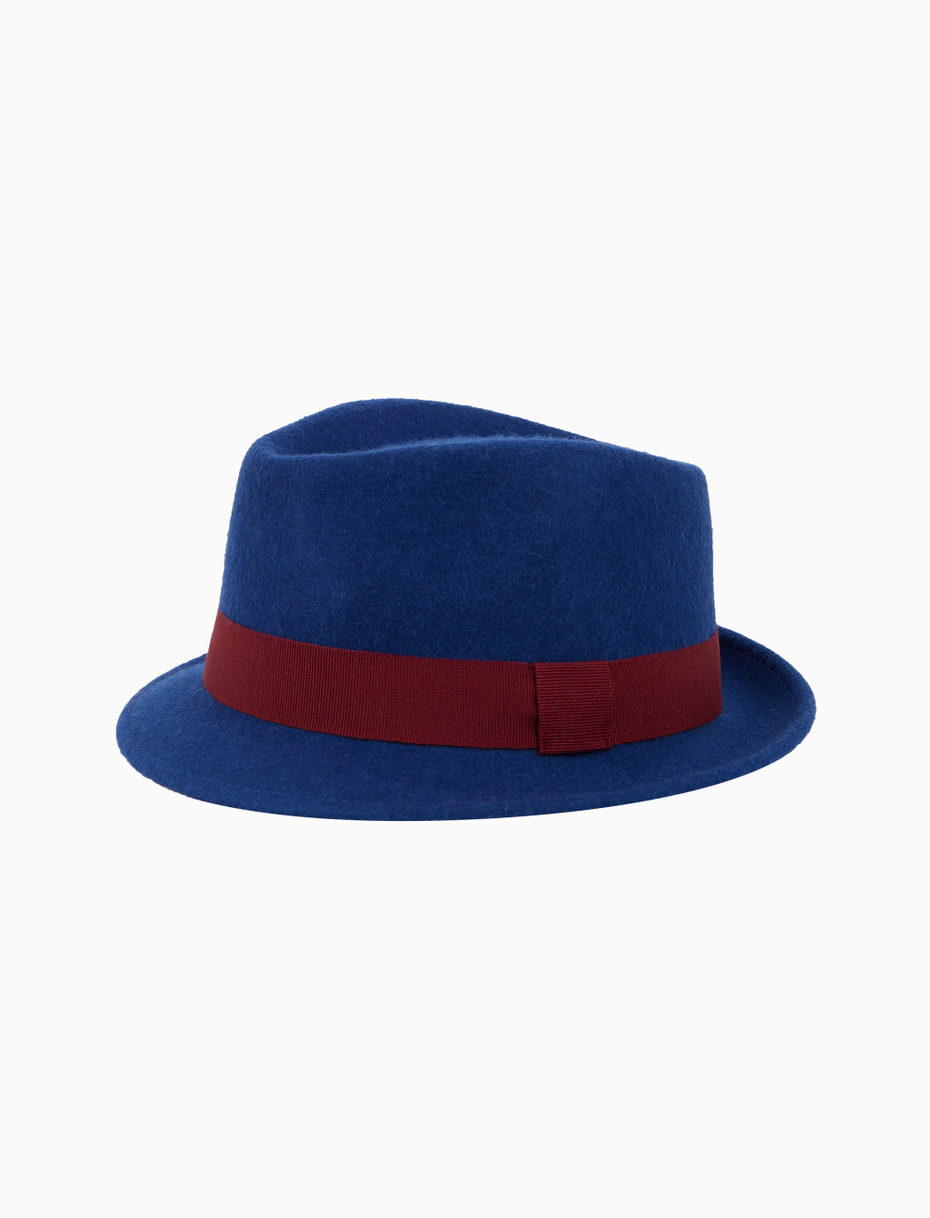 Cappello uomo feltro blu tinta unita - Gallo 1927 - Official Online Shop