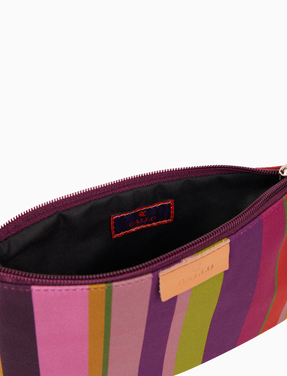 Contemporary unisex pouch in purple with multicoloured stripes - Gallo 1927 - Official Online Shop