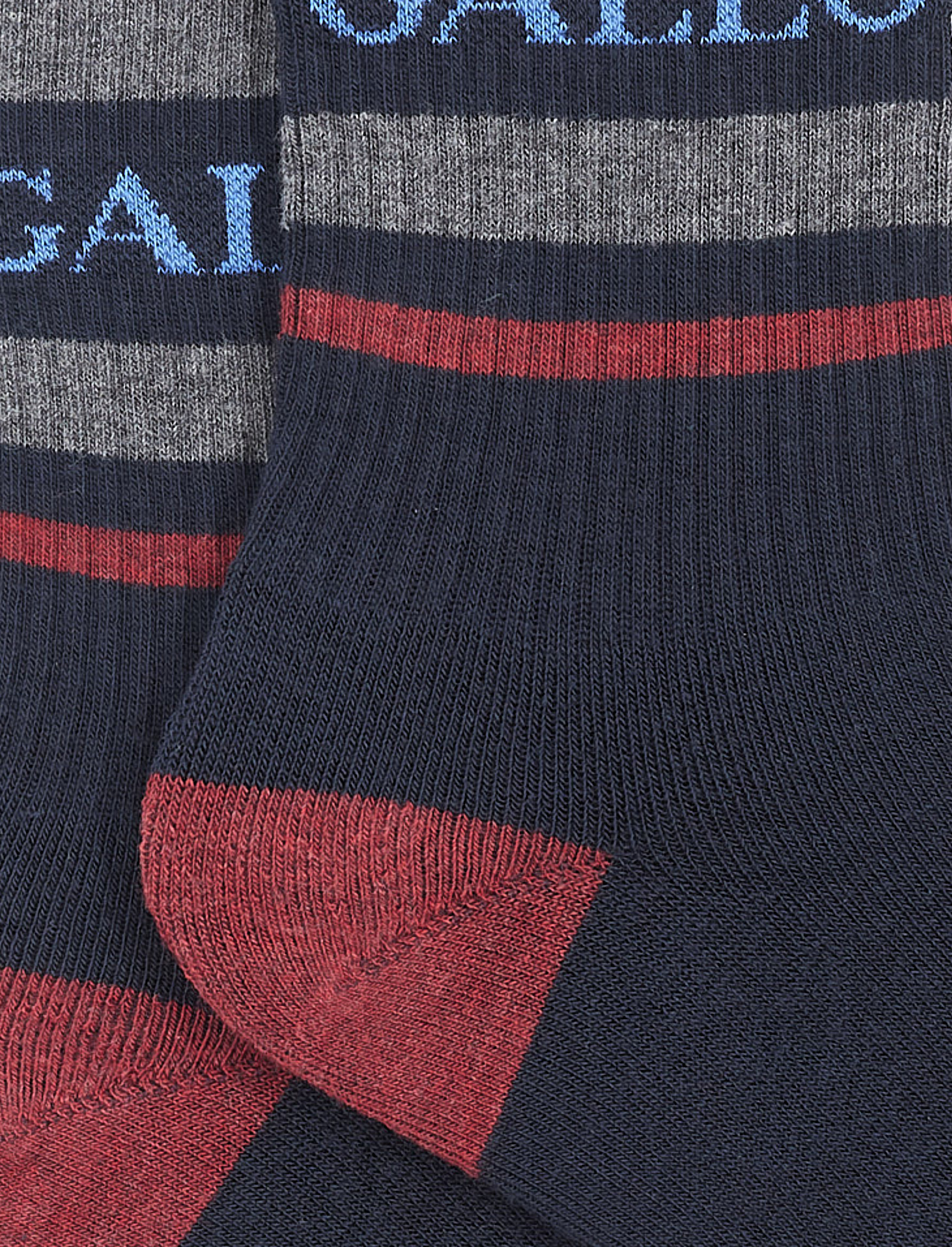 Women's short navy blue cotton terry cloth socks with Gallo writing - Gallo 1927 - Official Online Shop