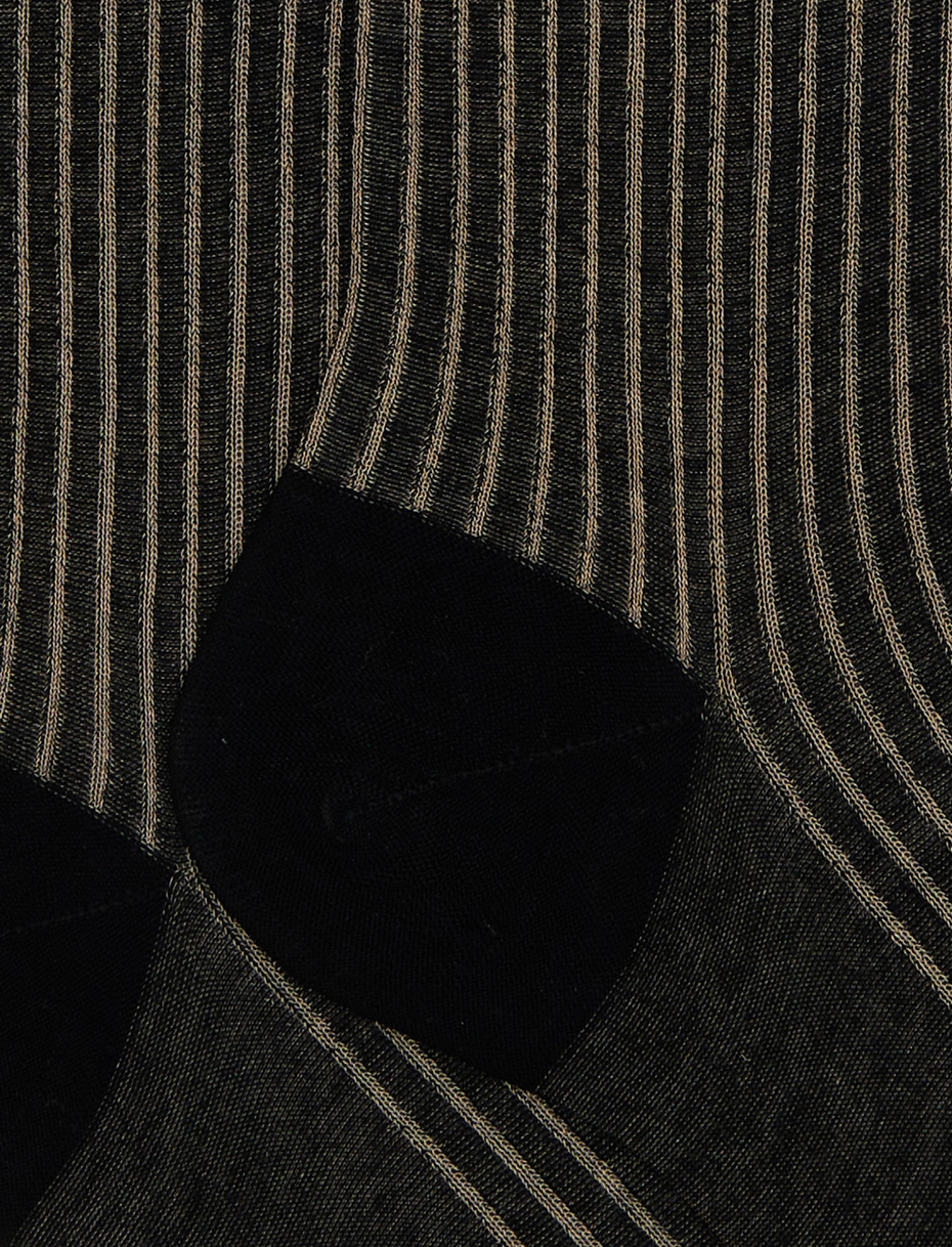 Calze lunghe donna cotone beige twin rib - Gallo 1927 - Official Online Shop