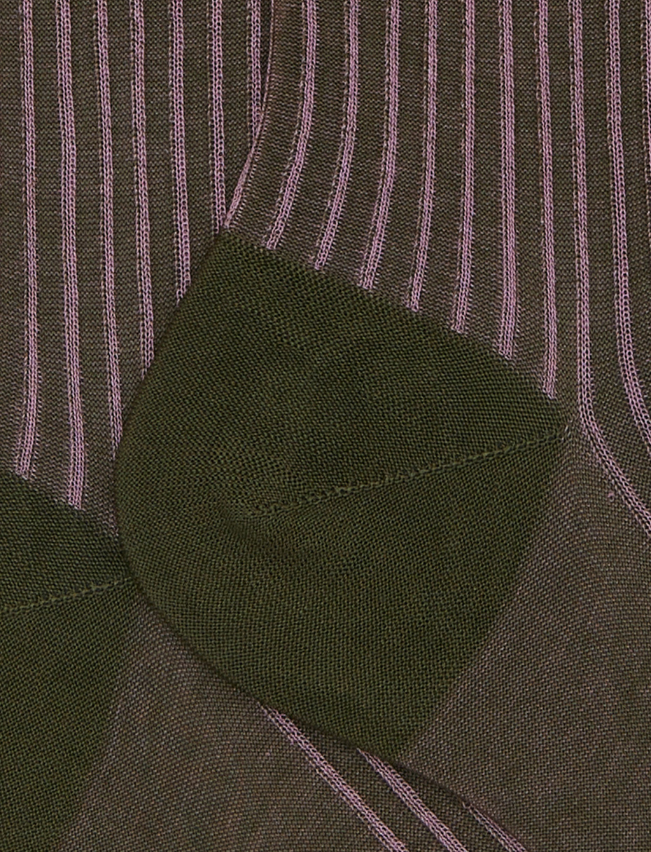 Calze lunghe donna cotone rosa twin rib - Gallo 1927 - Official Online Shop