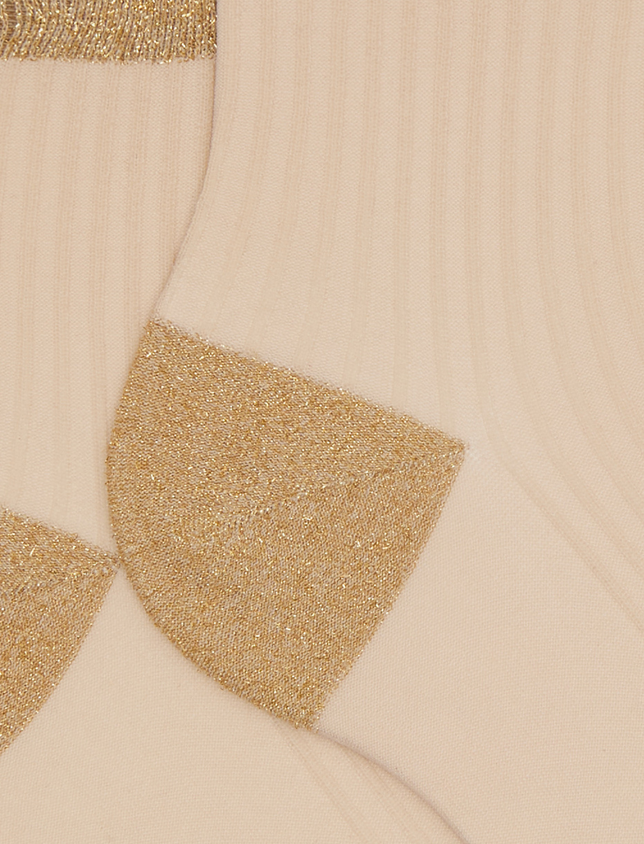 Women's super short white polyamide and glitter twin-rib socks - Gallo 1927 - Official Online Shop