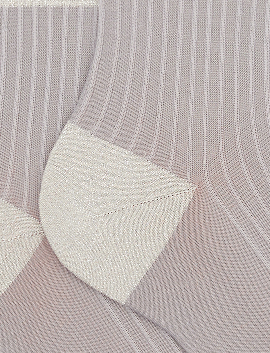 Women's super short grey polyamide/lurex twin-rib socks - Gallo 1927 - Official Online Shop