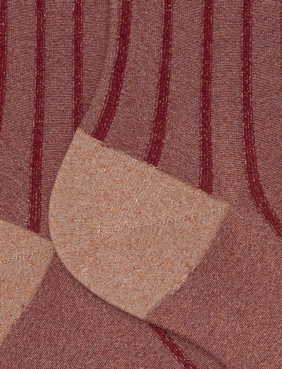 Calze corte donna poliammide bordò twin rib spaziata effetto scintillante - Gallo 1927 - Official Online Shop