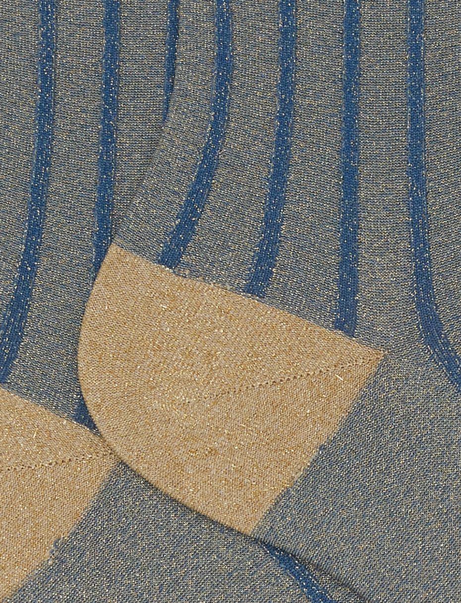 Calze corte donna poliammide azzurro twin rib spaziata effetto scintillante - Gallo 1927 - Official Online Shop