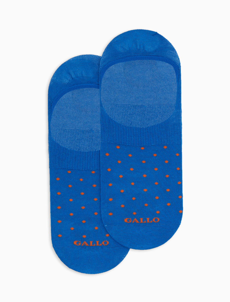 Men's light blue cotton invisible socks with polka dot pattern - Gallo 1927 - Official Online Shop