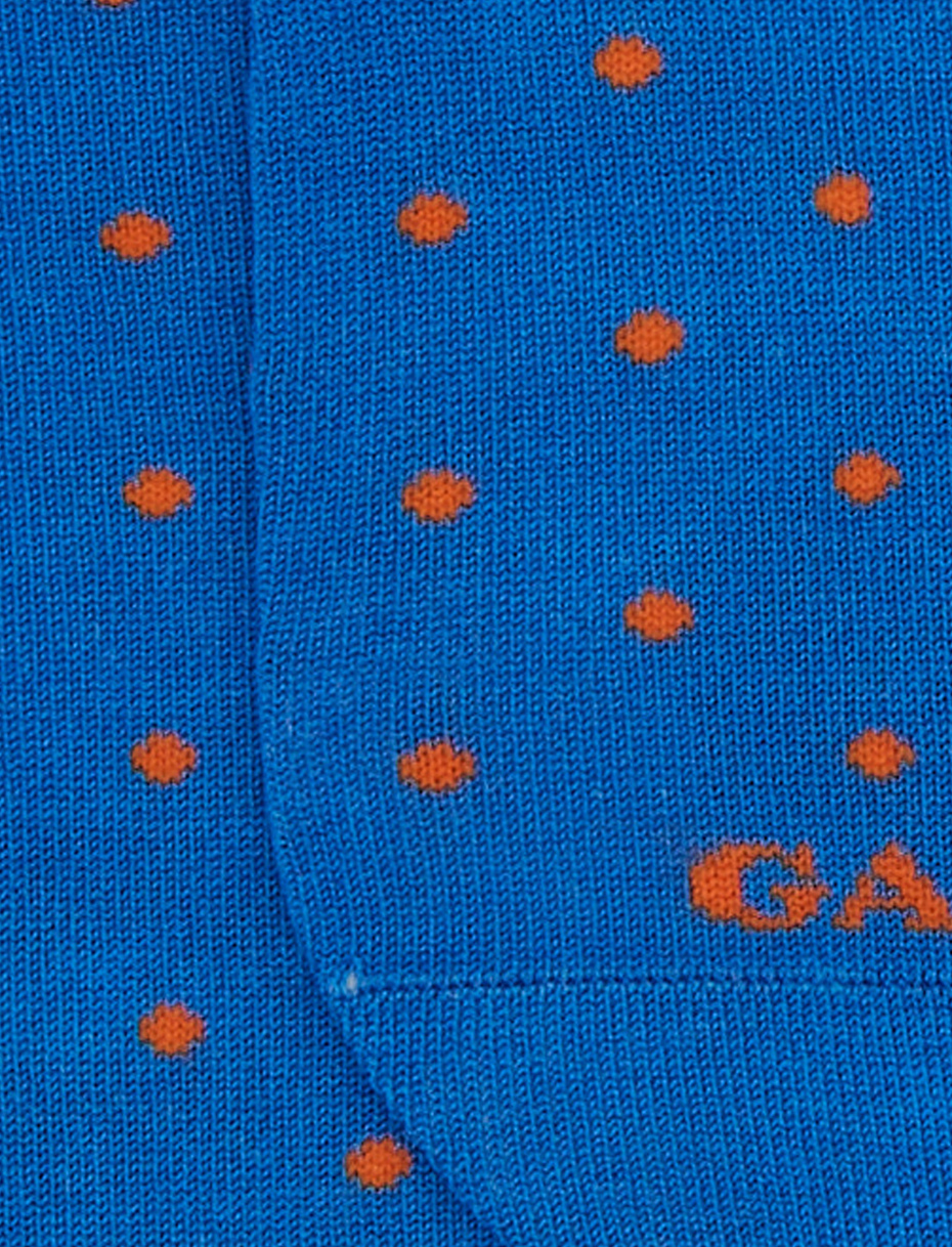 Men's light blue cotton invisible socks with polka dot pattern - Gallo 1927 - Official Online Shop