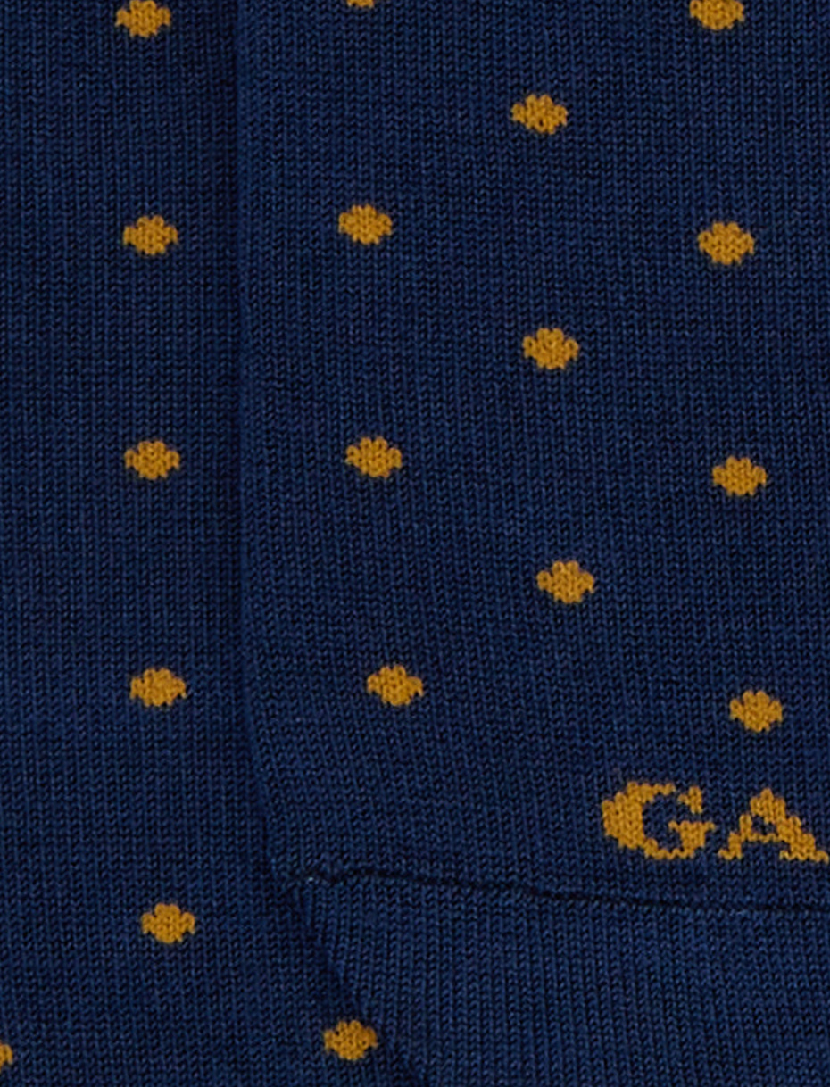 Women's blue cotton invisible socks with polka dot pattern - Gallo 1927 - Official Online Shop