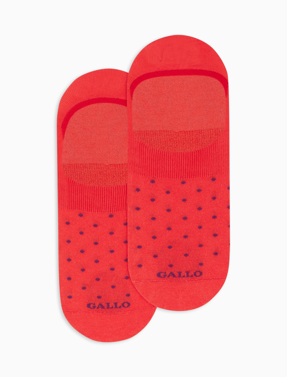 Women's warermelon ultra-light cotton invisible socks with polka dots - Gallo 1927 - Official Online Shop