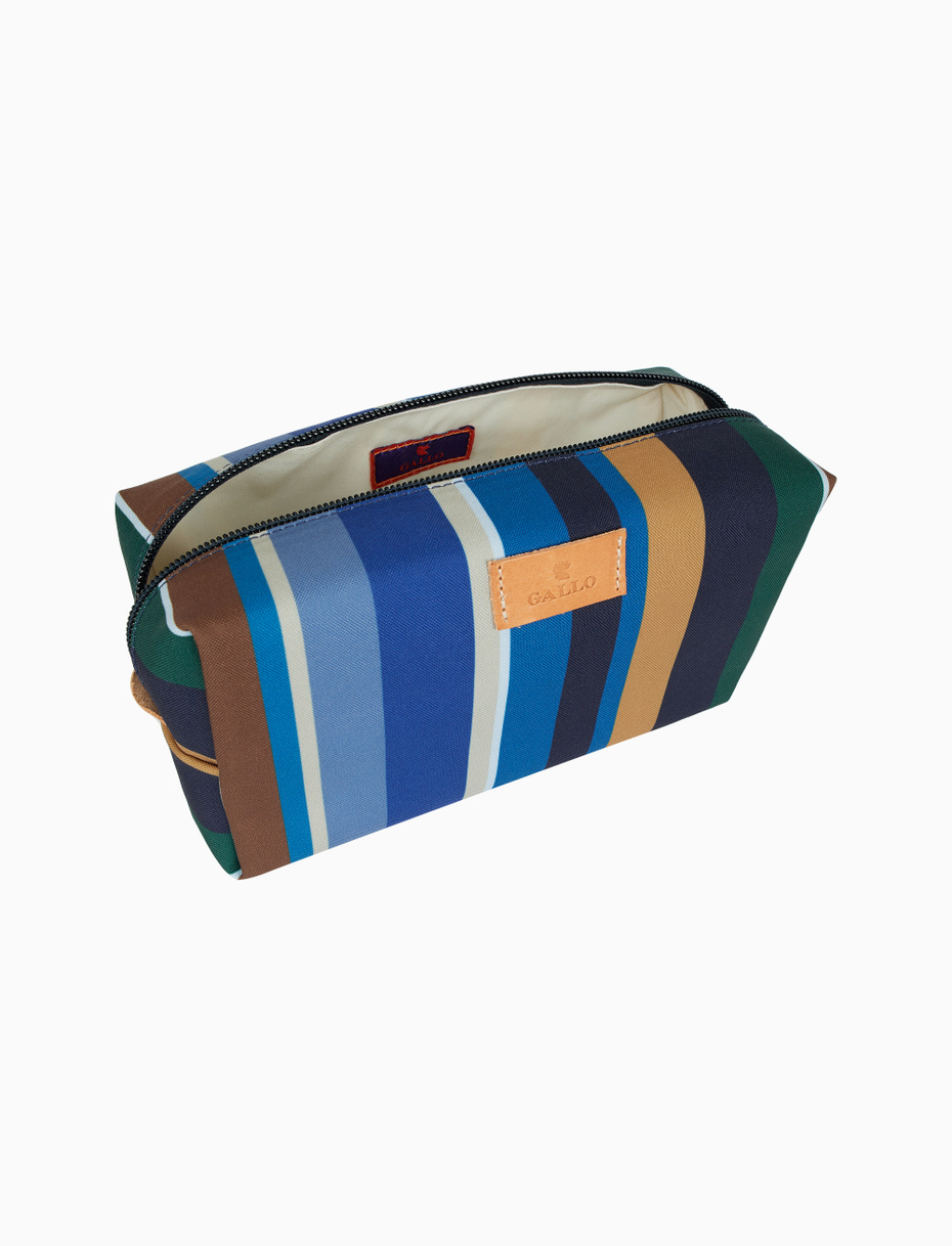 Unisex blue bowler pouch bag with multicoloured stripes - Gallo 1927 - Official Online Shop