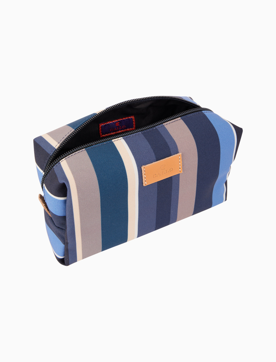 Unisex bowler pouch bag in blue with multicoloured stripes - Gallo 1927 - Official Online Shop