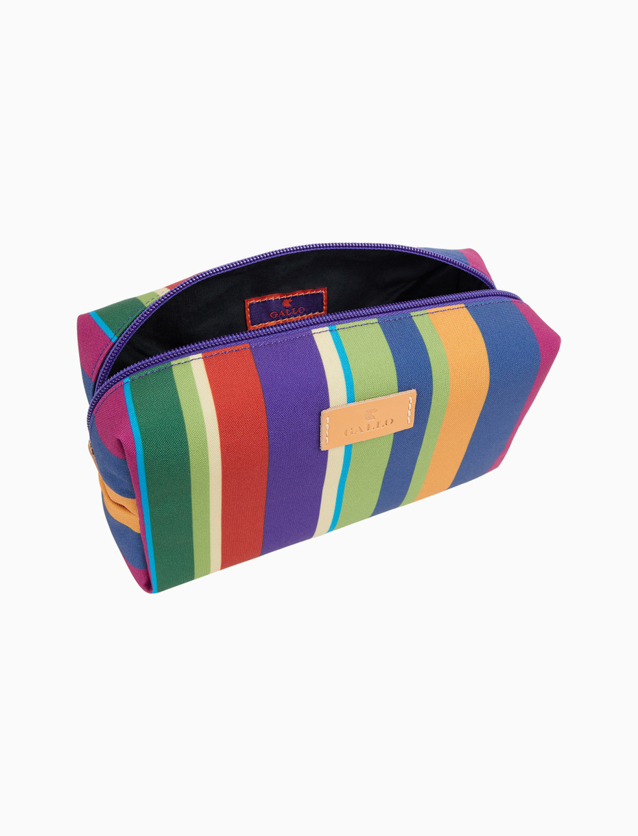 Unisex bowler pouch bag in blue with multicoloured stripes - Gallo 1927 - Official Online Shop