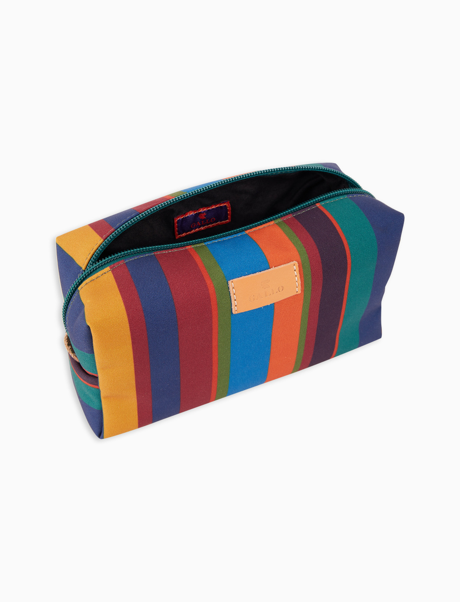 Unisex bowler pouch bag in blue with multicoloured stripes - Gallo 1927 - Official Online Shop