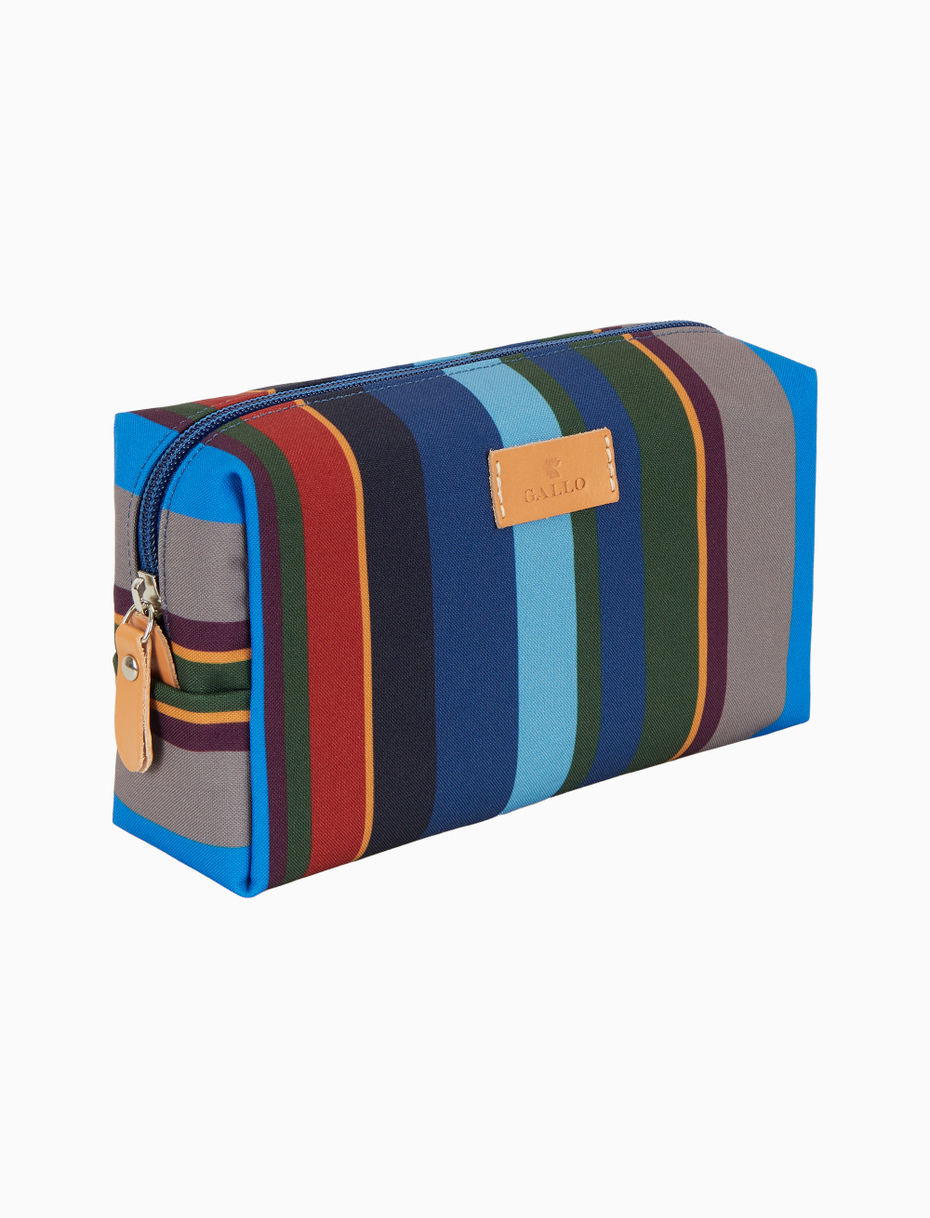 Unisex bowler pouch bag in blue with multicoloured stripes - Gallo 1927 - Official Online Shop