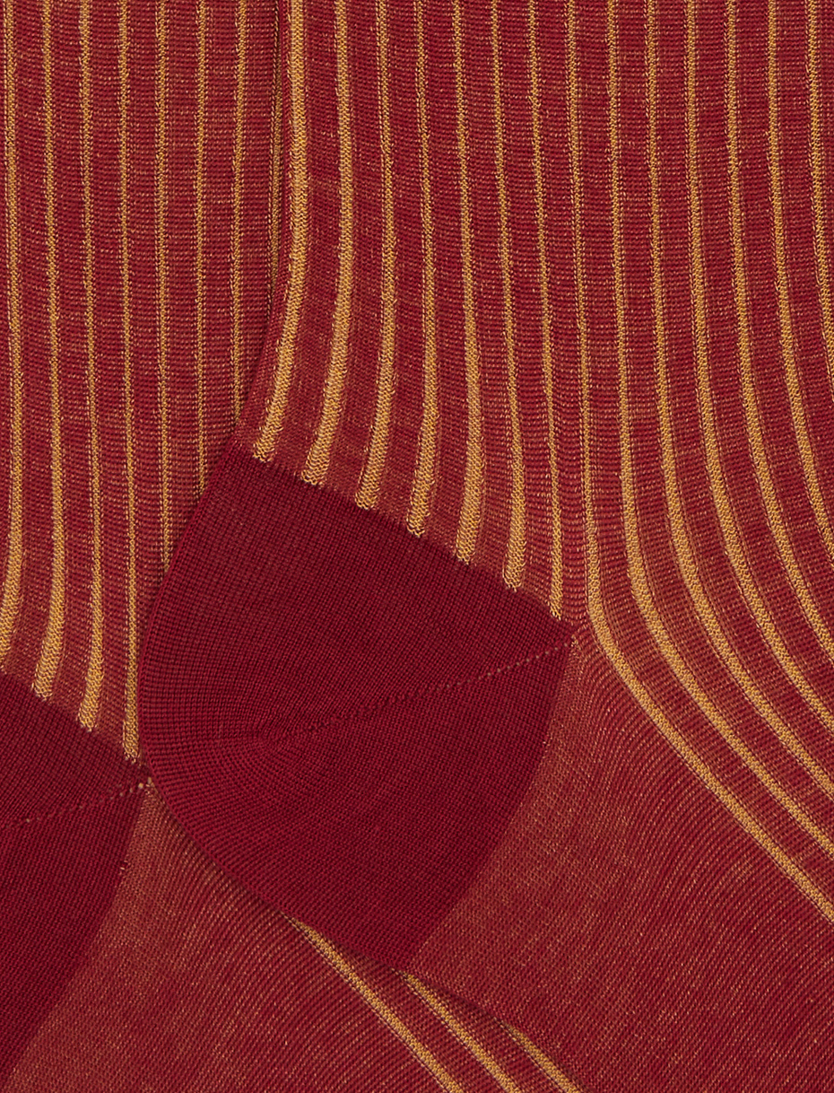 Women's long burgundy plated cotton socks - Gallo 1927 - Official Online Shop