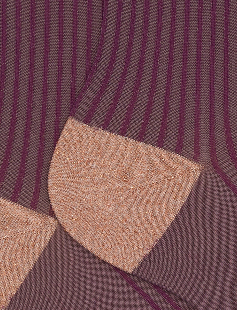 Calze corte donna viola twin rib effetto scintillante - Gallo 1927 - Official Online Shop