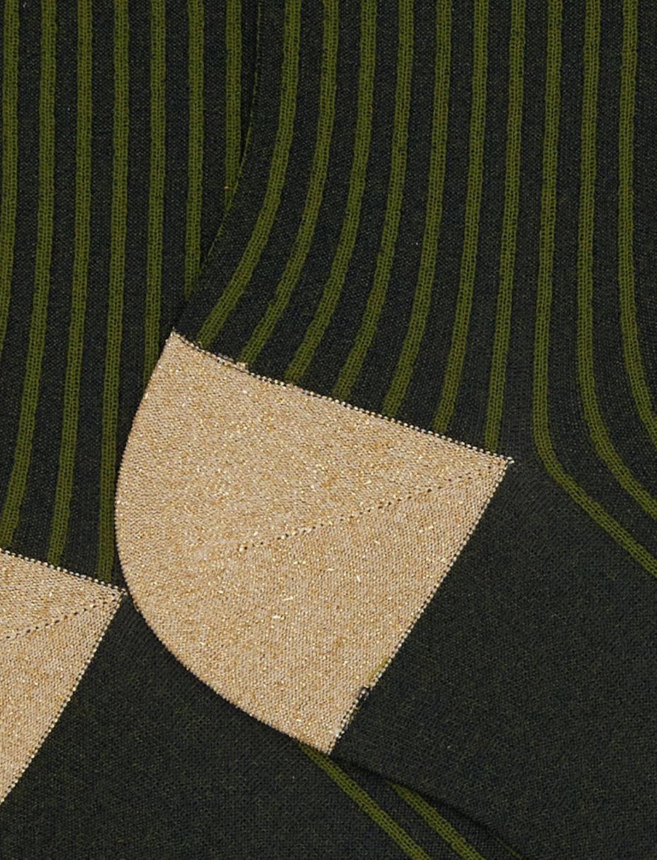 Calze corte donna verde twin rib effetto scintillante - Gallo 1927 - Official Online Shop