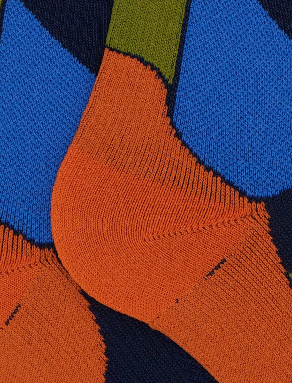 Calze lunghe da sci unisex blu fantasia chevron - Gallo 1927 - Official Online Shop