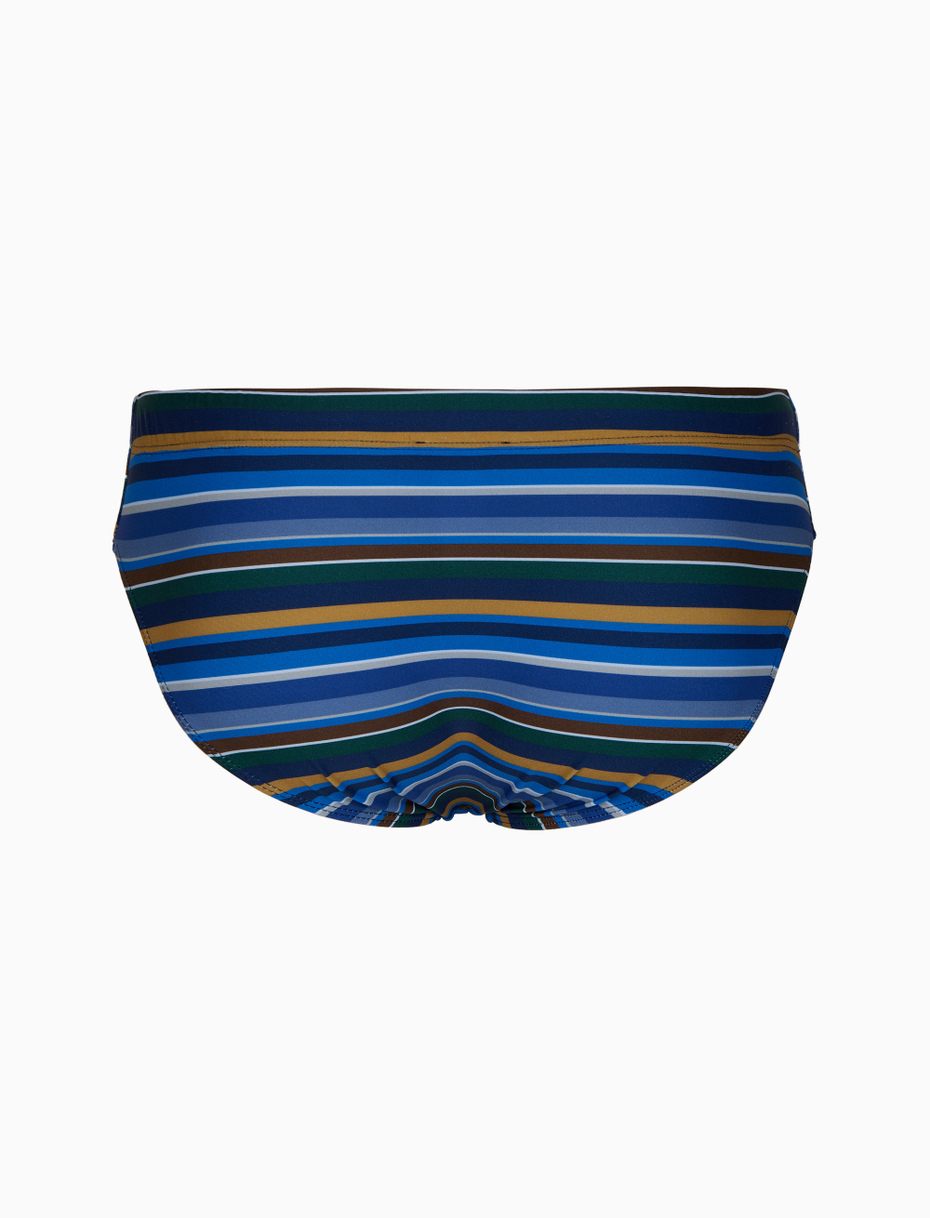 Men's blue swimming briefs with multicoloured stripes - Gallo 1927 - Official Online Shop