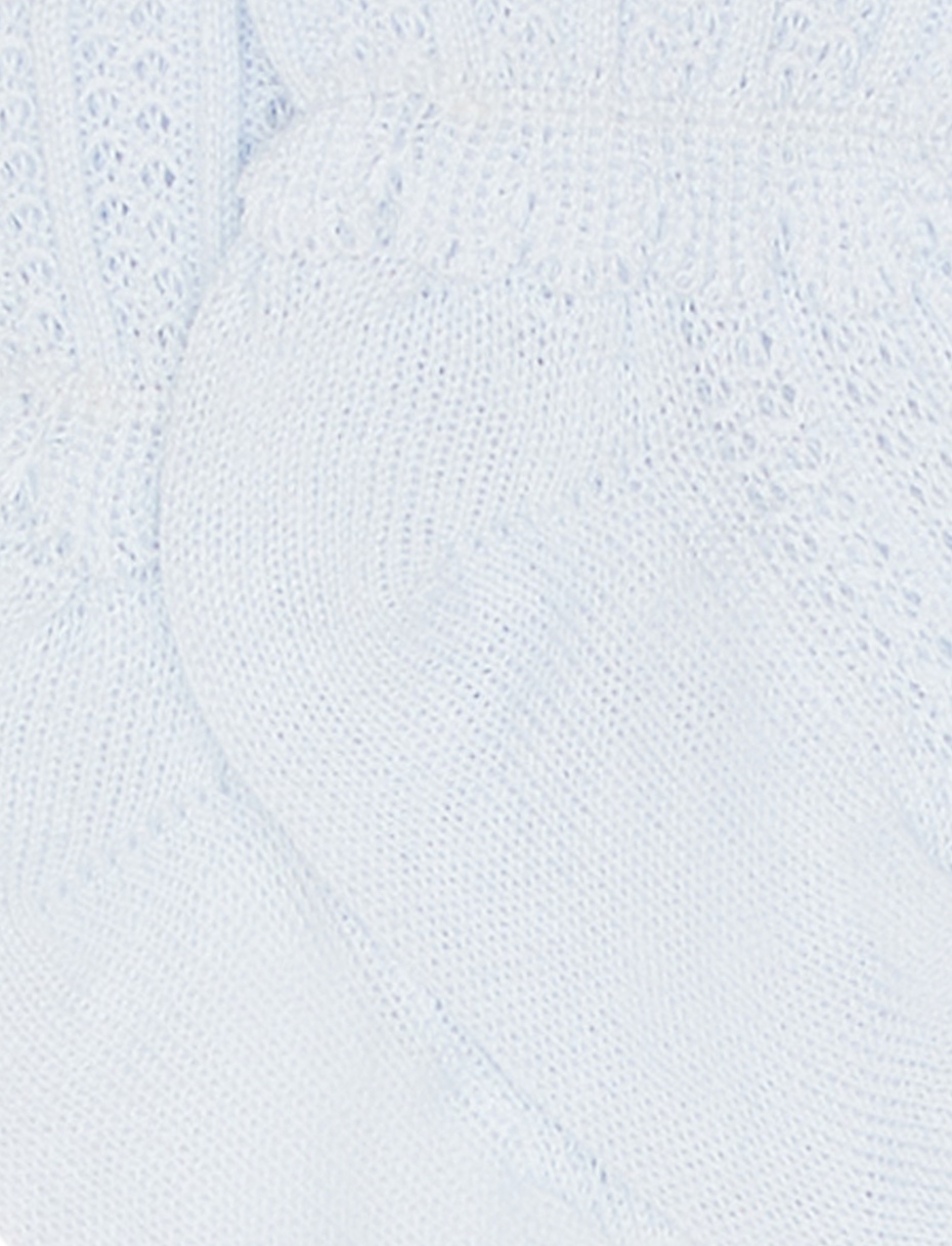 Calze corte bambino cotone risvolto e cappette a righe verticali azzurro - Gallo 1927 - Official Online Shop
