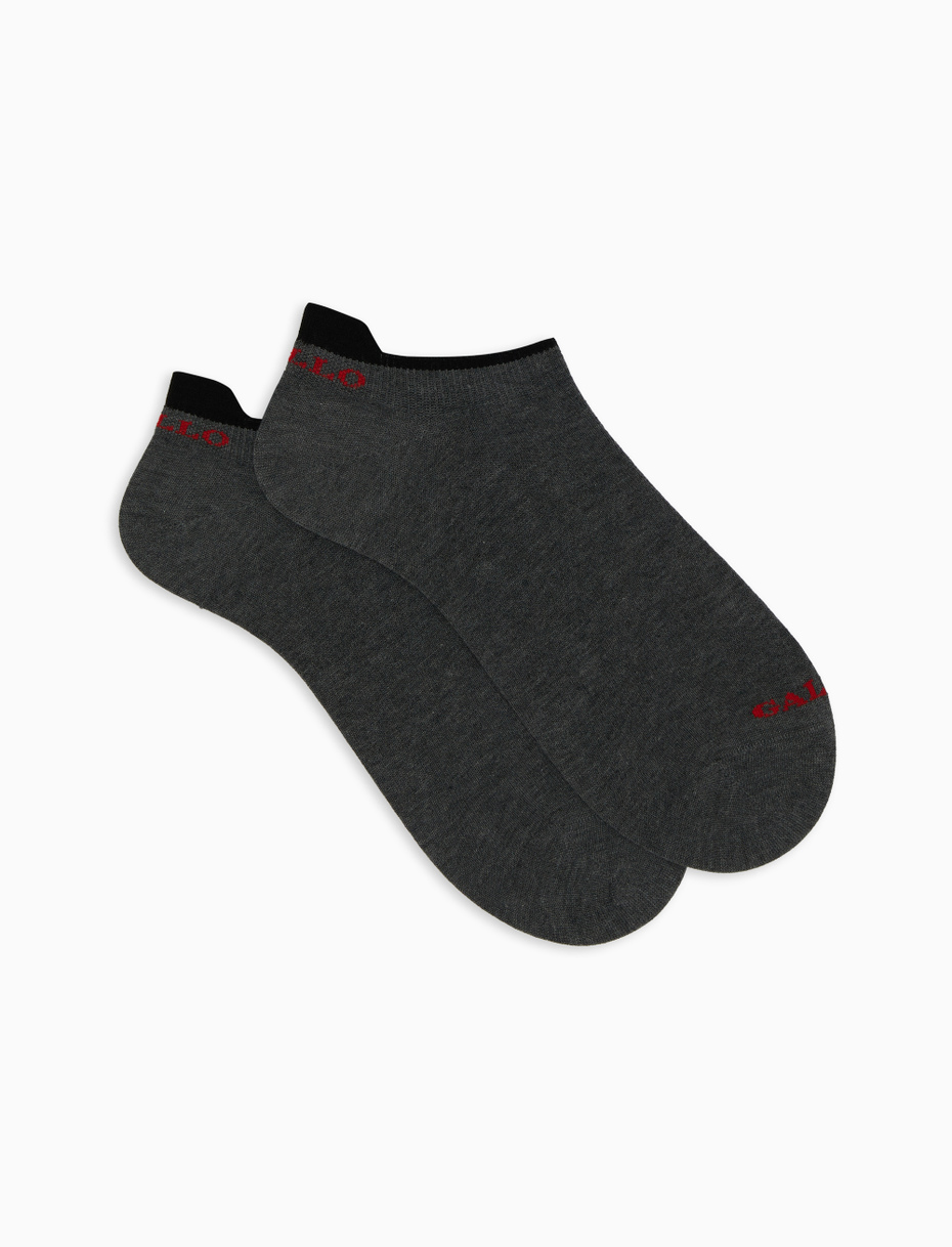 Men's plain iron grey cotton sneaker socks - Gallo 1927 - Official Online Shop