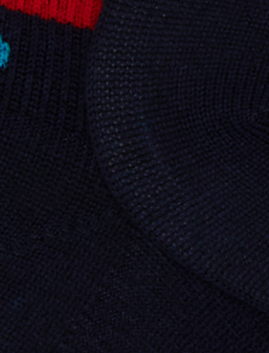 Men's plain ocean blue cotton sneaker socks - Gallo 1927 - Official Online Shop
