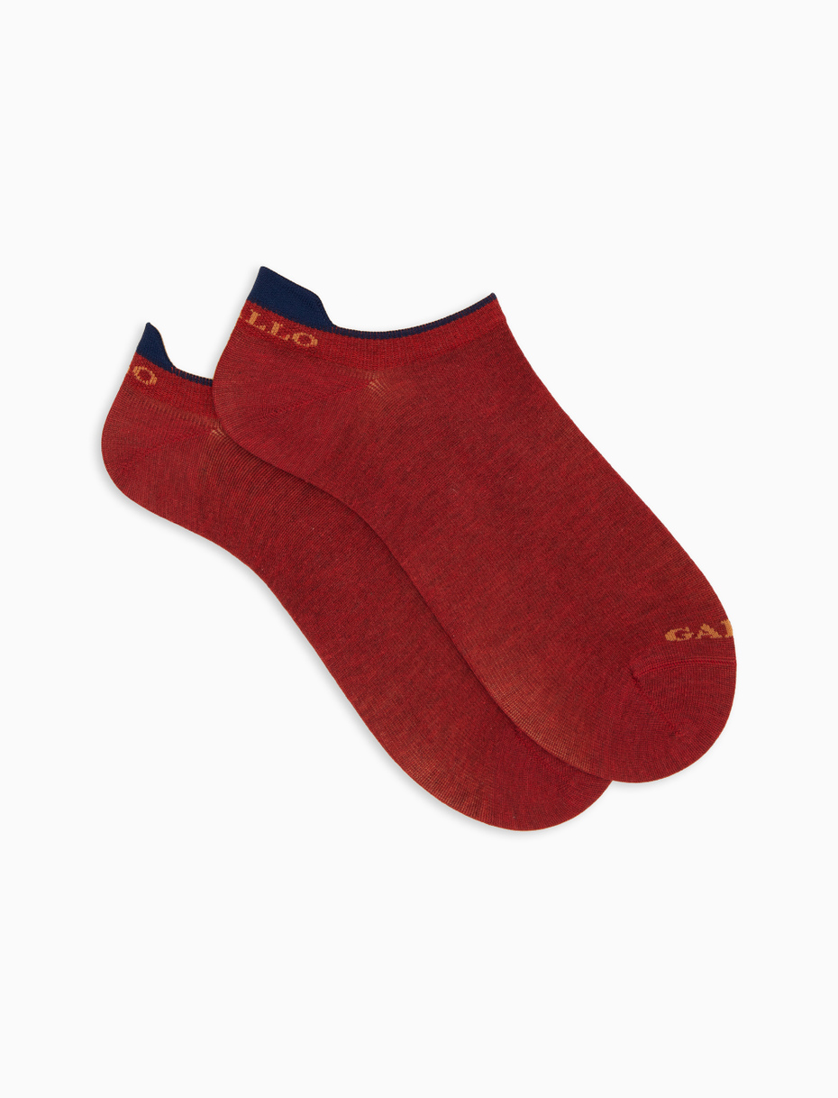 Men's plain burgundy cotton sneaker socks - Gallo 1927 - Official Online Shop