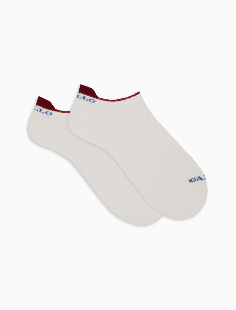 Men's plain white cotton sneaker socks - Gallo 1927 - Official Online Shop