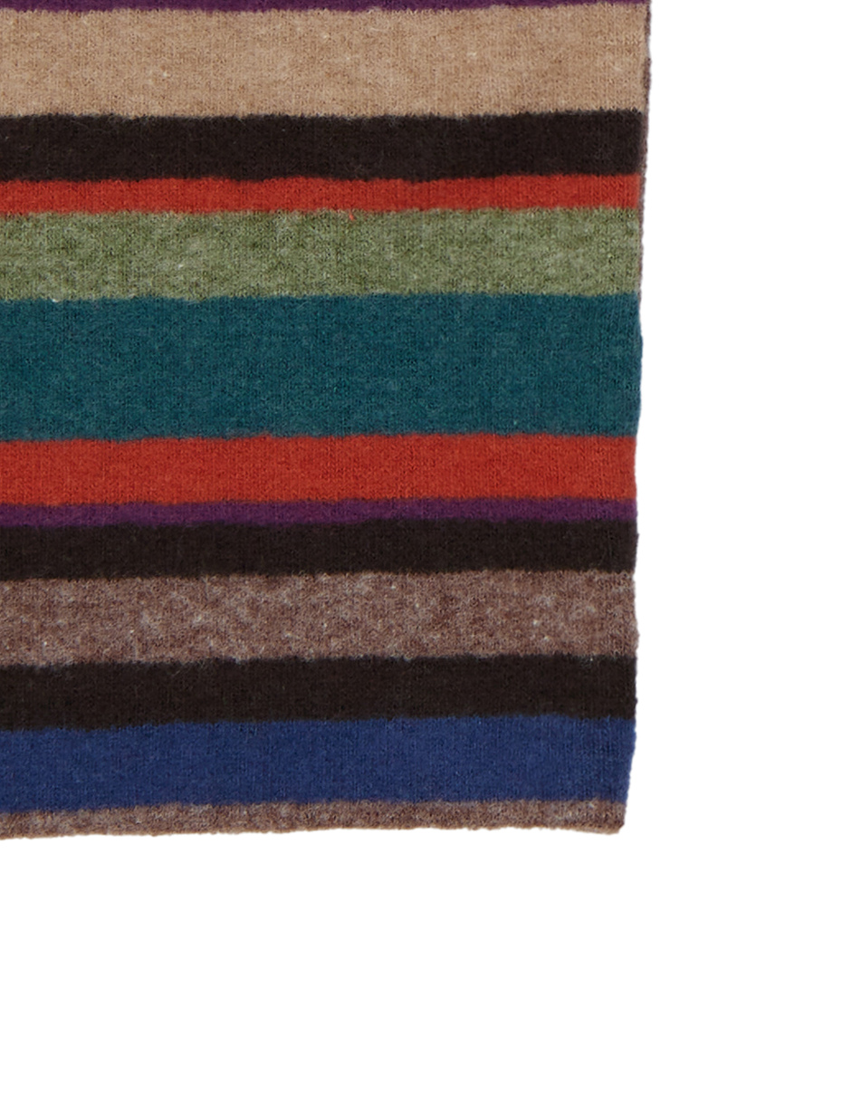 Men's beige fleece gloves with multicoloured stripes - Gallo 1927 - Official Online Shop