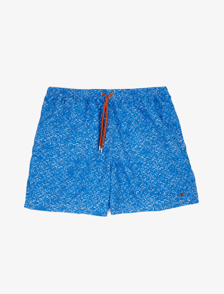Men's Aegean polyester swimming shorts with batik flower pattern - Gallo 1927 - Official Online Shop