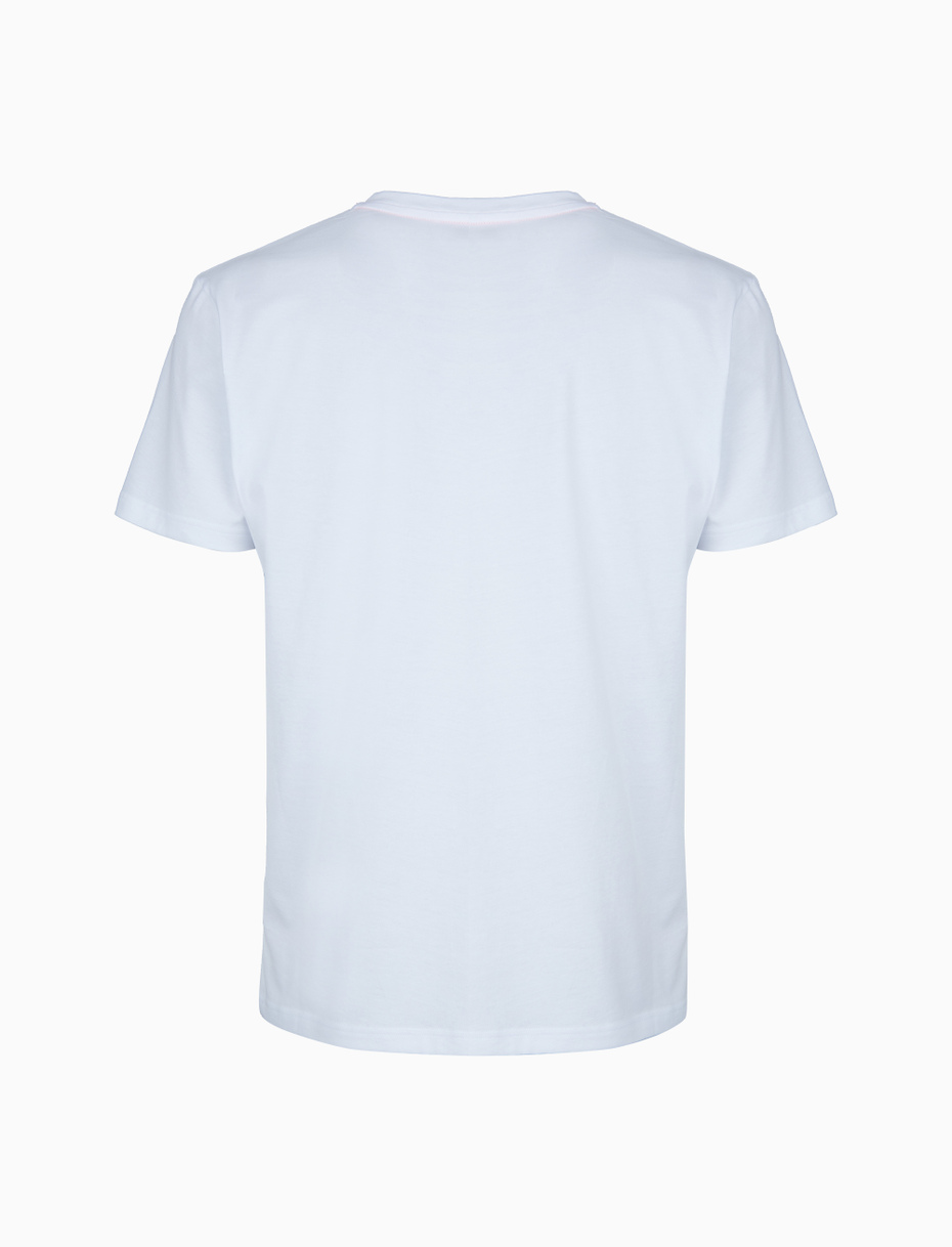 T-shirt uomo cotone tinta unita e taschino multicolor bianco - Gallo 1927 - Official Online Shop