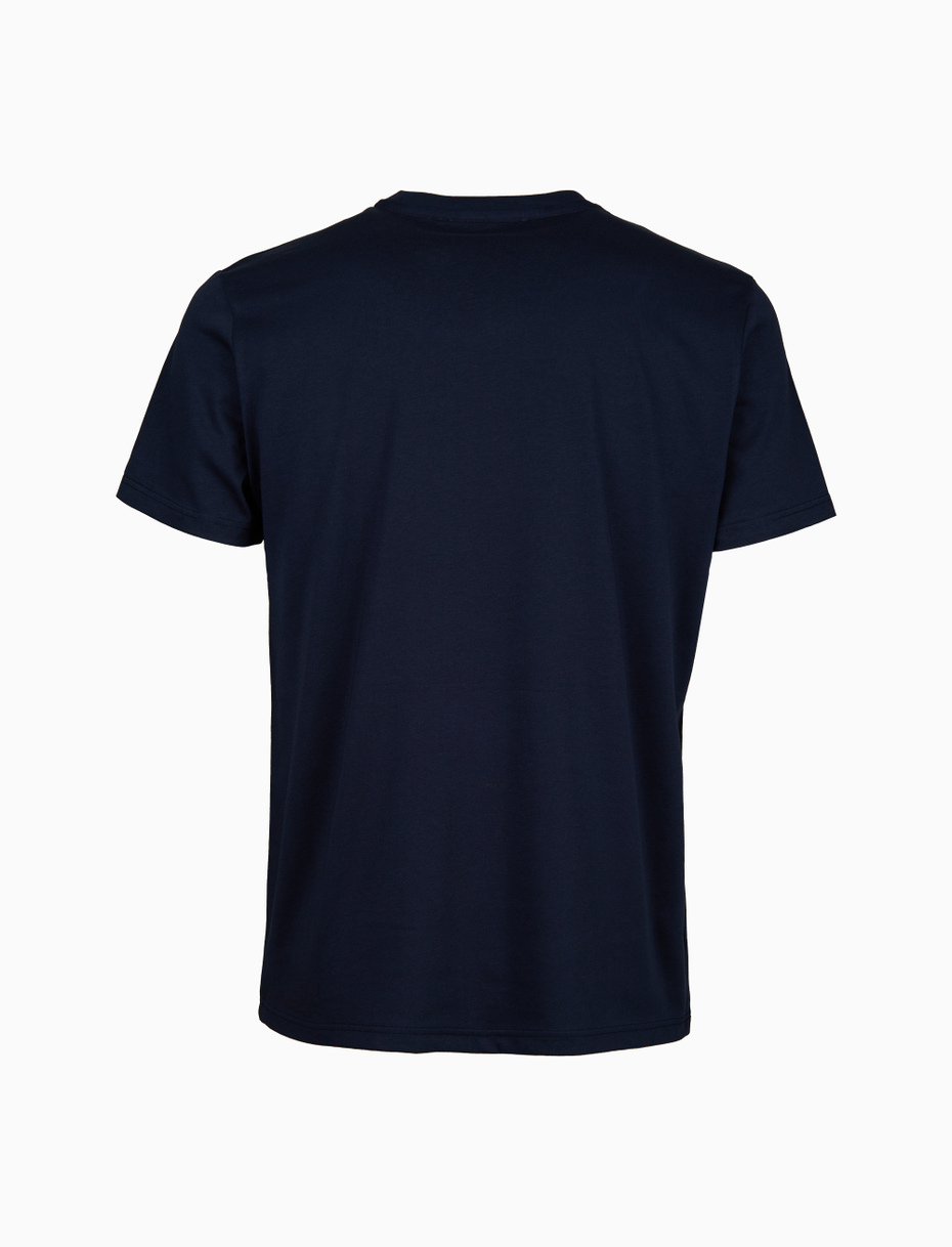 T-shirt uomo cotone tinta unita e taschino multicolor blu - Gallo 1927 - Official Online Shop